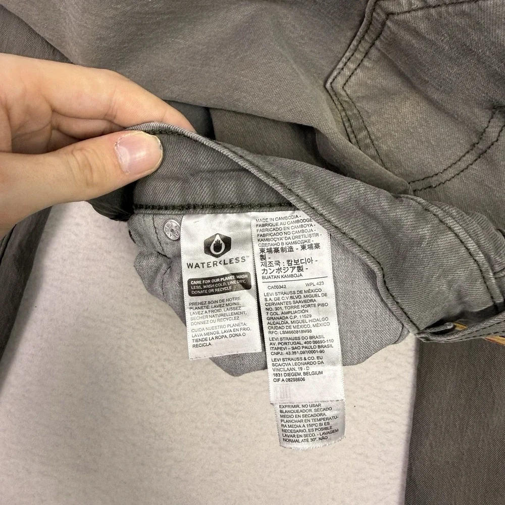Levi's‎ Mens 505 Regular Fit Grey Denim Jeans 38x34 2290 Straight Leg Workwear